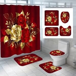 4pc Red Gift Bathroom Set